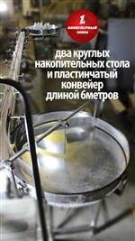 2 накопительных стола и пластинчатый конвейер