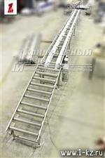 Конвейер с ящичной цепью и рольганг