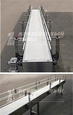 Конвейер с модульной лентой для бутылей