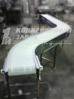 Конвейер для упаковки с двумя поворотами