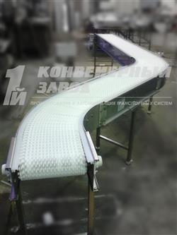 Конвейер для упаковки с двумя поворотами