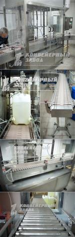 Автомат донного розлива с двумя конвейерами