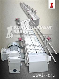 Двухрядный пластинчатый конвейер Двухрядный пластинчатый конвейер