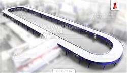 Замкнутый круговой конвейер с модульной лентой