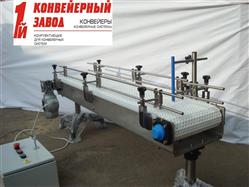 Конвейер для разворота коробки на 90º