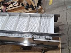 Конвейер с модульной лентой наклонный, накопительный стол